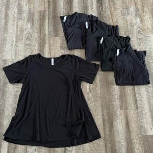⭐️Lot of 5 Lularoe Perfect T Solid Black Tops